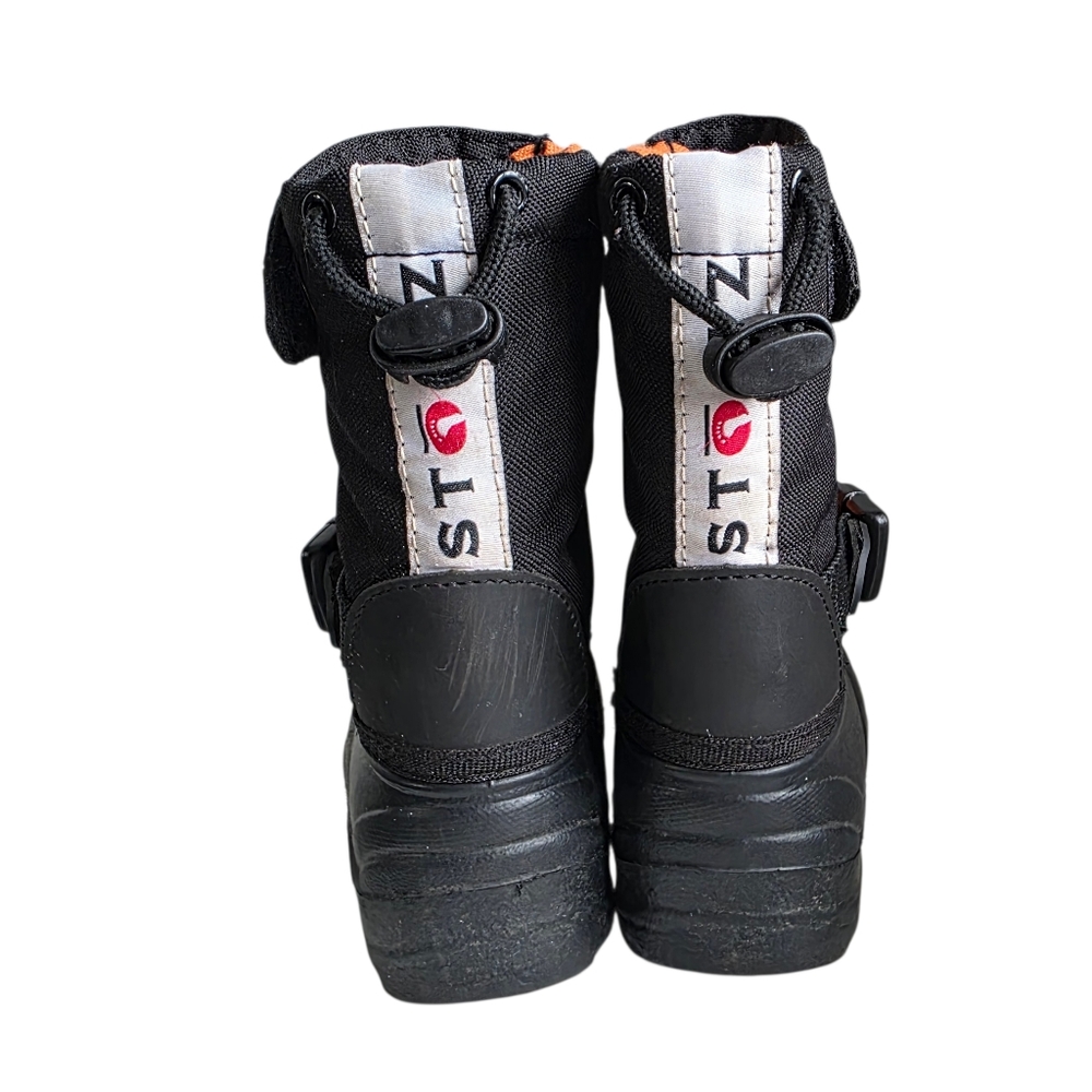 Stonz Trek Winter Boots Black Orange Sz 5 - Picture 5 of 11